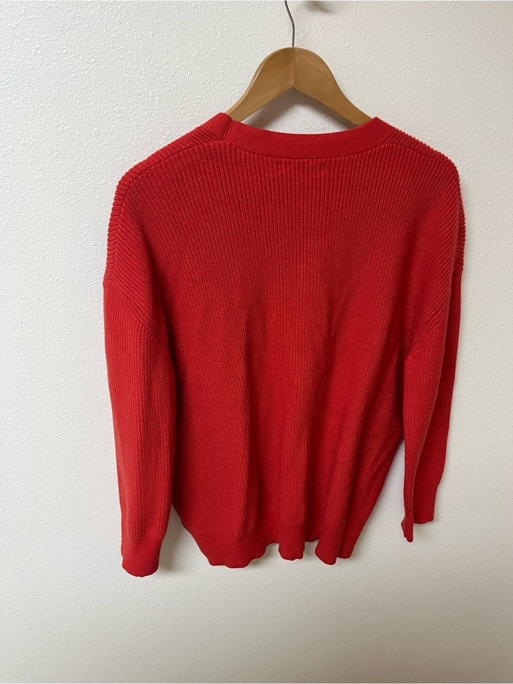 Coral colored V-Neck Button Front Cardigan Sweater women’s size S - Picture 3 of 4